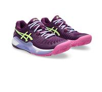 Asics Gel-Resolution 9 Women's Padel Court Shoes | UK 8 in Deep Mauve/Lime Green