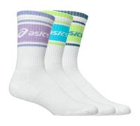 ASICS 3 Pack Asics Logo Crew Running Socks - white, multicoloured, Size 39-42