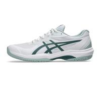 ASICS Men's Game FlyteFoam Tennis Shoes, White/Dark Neptune, 12