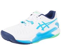 ASICS Men's Gel-Resolution 9 Clay Sneaker, White/Digital Aqua, 6.5 UK