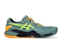 ASICS Men's Gel-Resolution 9 Padel Sneaker, Celadon/Safety Yellow, 8.5 UK