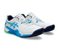 ASICS Men's Gel-Resolution 9 Sneaker, White/Digital Aqua, 7 UK