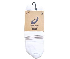 Asics Men's Quarter Running Socks UK 11.5-13 White Cushioned 3 Pack Gym Sport