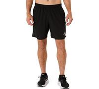 Asics Mens Running Core 2-in-1 7inch Short - Black, Black, Size M, Men Black
