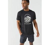 Asics Mens Running Fujitrail Logo T-Shirt- Black, Black, Size L, Men Black