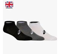 Asics Men's Running Socks UK 11.5-13 White Grey Black Ankle Cushioned 3 Pack