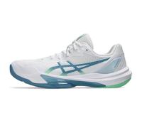 Asics Men's Sky Elite FlyteFoam 3 Volleyball Shoes, White/Saba Blue, 12.5