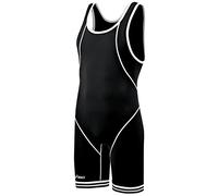ASICS Men's Snap Down Wrestling Singlet (Black/White), Medium