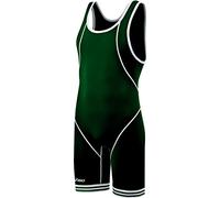 ASICS Men's Snap Down Wrestling Singlet (Forest/White), 3X-Small