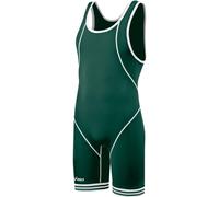 ASICS Men's Snap Down Wrestling Singlet Forest/White 3X-Small