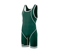 ASICS Men's Snap Down Wrestling Singlet (Forest/White), Large