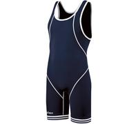 ASICS Men's Snap Down Wrestling Singlet (Navy/White) 3X-Small