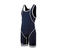 ASICS Men's Snap Down Wrestling Singlet (Navy/White), X-Large