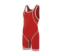 ASICS Men's Snap Down Wrestling Singlet (Red/White), X-Large