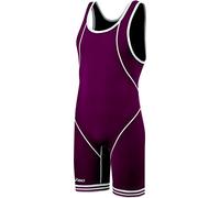 ASICS Men's Snap Down Wrestling Singlet Vest, Cardinal/White, XX-Large