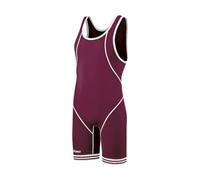 ASICS - Mens Snap Down Wrestling Singlet, X-Large, Cardinal/White