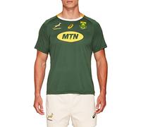 ASICS Mens South Africa Springboks 2019/20 Home Supporters Rugby T-Shirt Tee Top Green