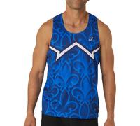 Asics Nations Mens Running Vest Blue Run Lightweight Breathable Jogging Tank Top