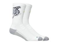 Asics Performance Run Crew Socks | UK M in White/Green/Yellow