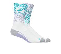 Asics Performance Run Crew Socks | UK S in White/Energy Aqua/Fresh Air