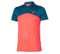 ASICS Short Sleeve Collared Neon Pink Men Player Tennis Polo Shirt 132401 0694