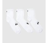 ASICS Quarter Socks 3 Pack in White & Black, Printed, Size: 5.5-8 UK 5.5-8