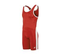 ASICS Restrained Wrestling Singlet, Red/White, Large