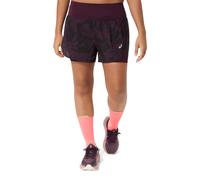 Asics Road All Over Print 2 In 1 3.5´´ Shorts Purple M Woman