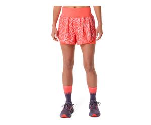 ASICS ROAD ALL OVER PRINT 2-N-1 3.5IN SHORT Coral Reef/Light Ube M