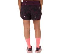 Asics Road All Over Print 2in1 3.5in Shorts Purple L Woman