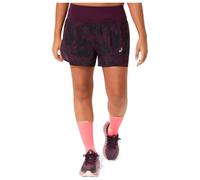 Asics Road All Over Print 2 In 1 3.5´´ Shorts Purple S Woman