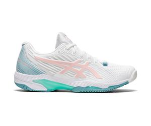 Asics Solution Speed FF 2 Womens Tennis Shoes White Sports Training Trainers Gym