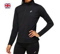 ASICS Top T-shirt Women's Size XL Black CORE LS 1/2 ZIP TOP Running Gym NEW