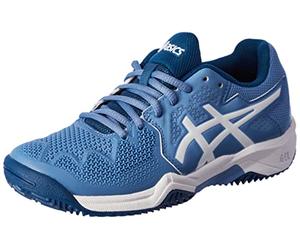 ASICS Unisex Kids Gel-resolution 8 Gs Clay Trainers, Blue Harmony White, 2.5 UK