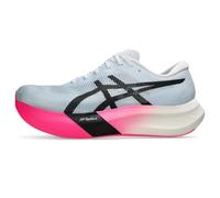 ASICS Unisex METASPEED Sky 3 Running Shoe, Light Blue/Black, 12 Wide Women/10.5 Men