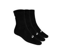Asics Unisex Running 3 Pack Crew Socks - Black, Black, Size S, Men Black