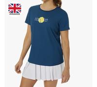 Asics Women’s T Shirt Graphic Tee Size 10 Medium Navy Classic Gym Tennis NEW