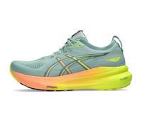 ASICS Women's Gel-Kayano 31 Paris Sneaker, Light Celadon/Safety Yellow, 6.5 UK