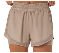 Asics - Women's Nagino Run 2in1 Short - Running shorts size M, sand/brown