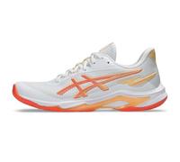 ASICS Women's Netburner Ballistic Ff 4 Sneaker, White/Vivid Coral, 8 UK