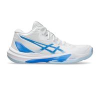 ASICS Women's Sky Elite FlyteFoam Mid Top 3 Volleyball Shoes, White/Blue Coast, 7.5 UK