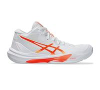 Asics Women's Sky Elite FlyteFoam Mid Top 3 Volleyball Shoes, White/Vivid Coral, 5.5 UK