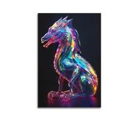 ASIDANDV Vibrant Crystal Dragon Poster Poster Decorative Painting Canvas Wall Posters And Art Picture Print Modern Family Bedroom Decor Posters 24x36inch(60x90cm)