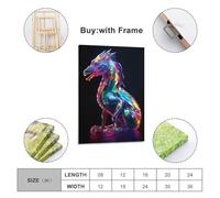 ASIDANDV Vibrant Crystal Dragon Poster Poster Decorative Painting Canvas Wall Posters And Art Picture Print Modern Family Bedroom Decor Posters 24x36inch(60x90cm)