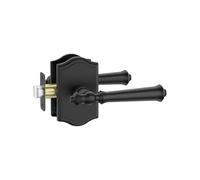 Asidrama 1 Pack Passage Matte Black Door Knob with Lock. Matte Black Door Knobs Interior for Bedroom or Bathroom, Heavy Duty Black Door Handle for Left Right Sided Doors ZR19-262