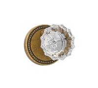 Asidrama 1 Pack Privacy Antique Brass Crystal Door Knob with Lock, Antique Brass Glass Door Knobs Interior for Bedroom or Bathroom, Heavy Duty Door Handle for Left Right Sided Doors