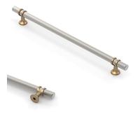 Asidrama 10 Pack 7 Inch(177mm) Brushed Satin Nickel and Champagne Bronze Kitchen Cabinet Handles, Cabinet Pulls Kitchen Cabinet Hardware Cupboard Handles Drawer Pulls