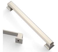 Asidrama 10 Pack 7 inch Brushed Satin Nickel Kitchen Cabinet Handles | Heavy-Duty Solid Zinc, 2 Screw Sizes, 7" Hole Center(177mm), Cupboards, Drawers, Dressers, Furniture, Hardware