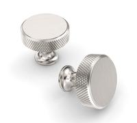 Asidrama 10 Pack Brushed Satin Nickel Kitchen Cabinet Knobs Knurled Dresser Knobs Drawer Knobs Cabinet Hardware Aluminum Knobs for Dresser Drawers