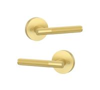 Asidrama 8 Pack Brushed Gold Dummy Door Handles, Non-Turning Decorative Door Lever with Door Knobs for Closet, French Double Doors, Pantry & Interior Push/Pull Use 07